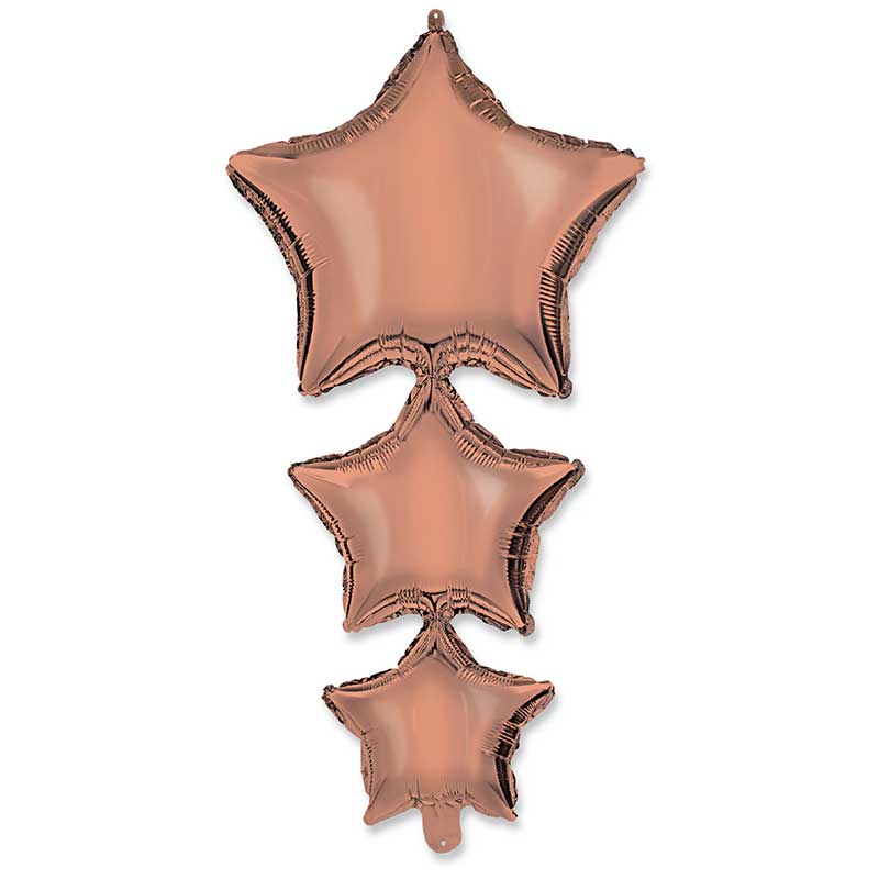 LINKED ROSE GOLD STARS FOIL BALLOON