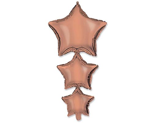 LINKED ROSE GOLD STARS FOIL BALLOON