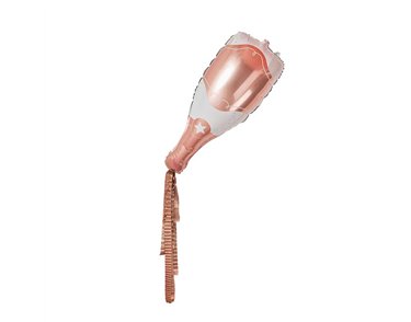 ROSE GOLD & WHITE CHAMPAGNE BOTTLE FOIL BALLOON & CREPE PAPER TASSELS