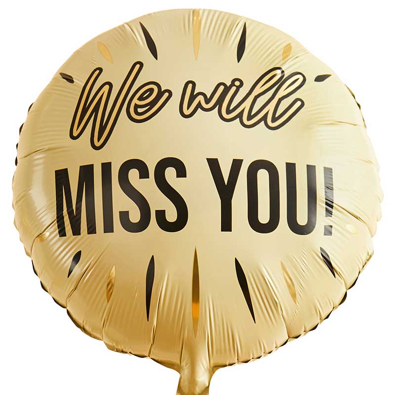 22in CREAM 'WE WILL MISS YOU!' FOIL BALLOON