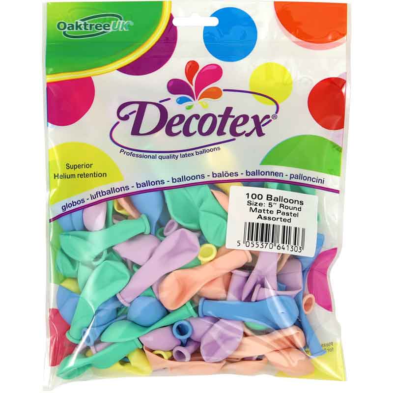 100PK 5in ASSORTED MATTE PASTEL DECOTEX