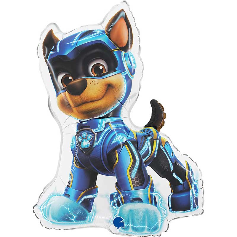 24in CHASE WHITE PAW PATROL MIGHTY PUPS SHAPED FOIL BALLOON