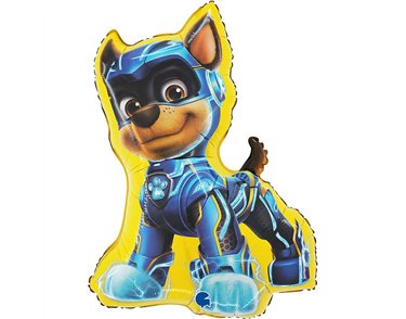 24in CHASE YELLOW PAW PATROL MIGHTY PUPS SHAPED FOIL BALLOON