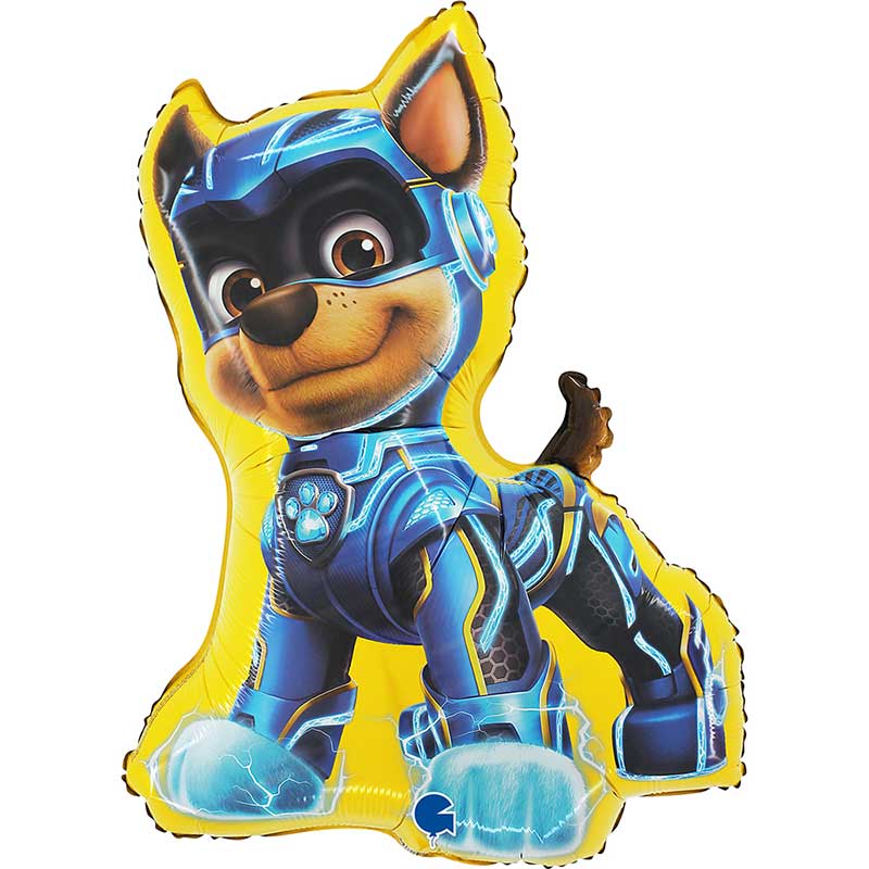 24in CHASE YELLOW PAW PATROL MIGHTY PUPS SHAPED FOIL BALLOON
