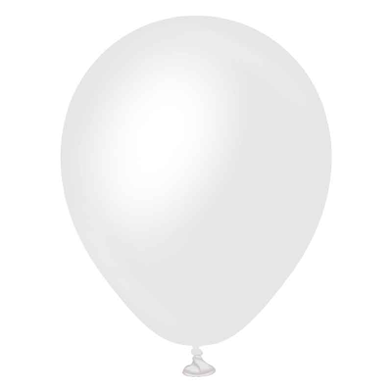 50PK 5in OPAQUE SATIN SNOW WHITE KALISAN LATEX