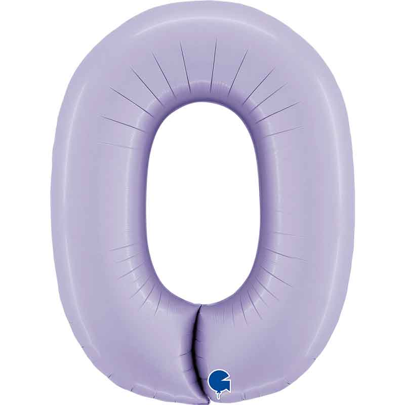 40in SATIN LILAC NUMBER 0 FOIL BALLOON