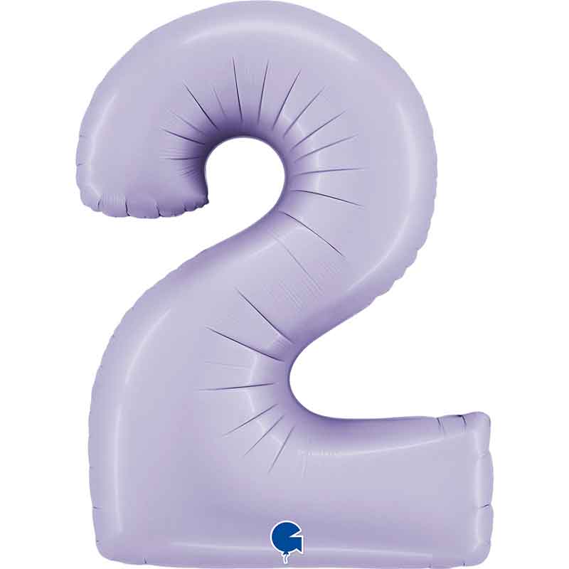 40in SATIN LILAC NUMBER 2 FOIL BALLOON