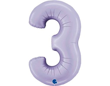 40in SATIN LILAC NUMBER 3 FOIL BALLOON