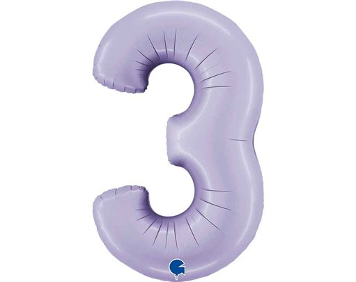 40in SATIN LILAC NUMBER 3 FOIL BALLOON