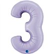 40in SATIN LILAC NUMBER 3 FOIL BALLOON