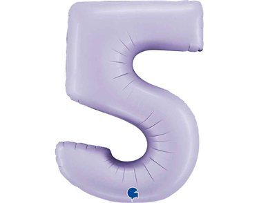 40in SATIN LILAC NUMBER 5 FOIL BALLOON