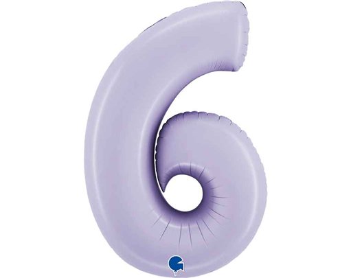 40in SATIN LILAC NUMBER 6 FOIL BALLOON