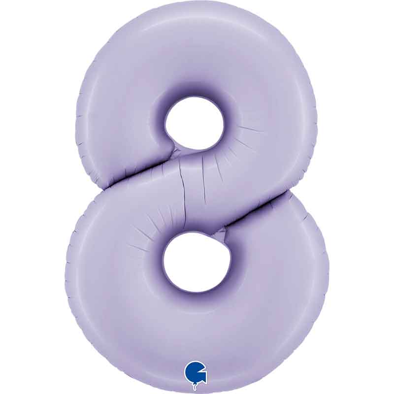40in SATIN LILAC NUMBER 8 FOIL BALLOON