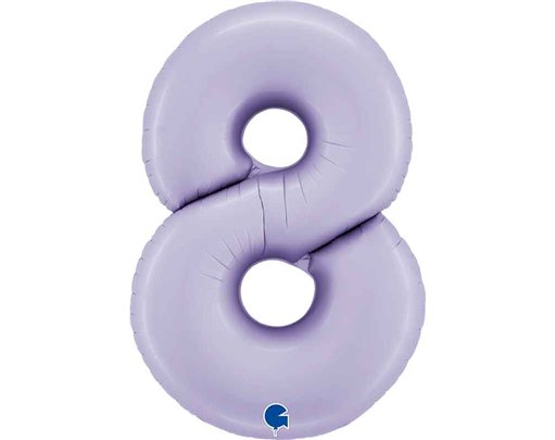 40in SATIN LILAC NUMBER 8 FOIL BALLOON