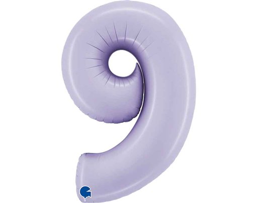 40in SATIN LILAC NUMBER 9 FOIL BALLOON