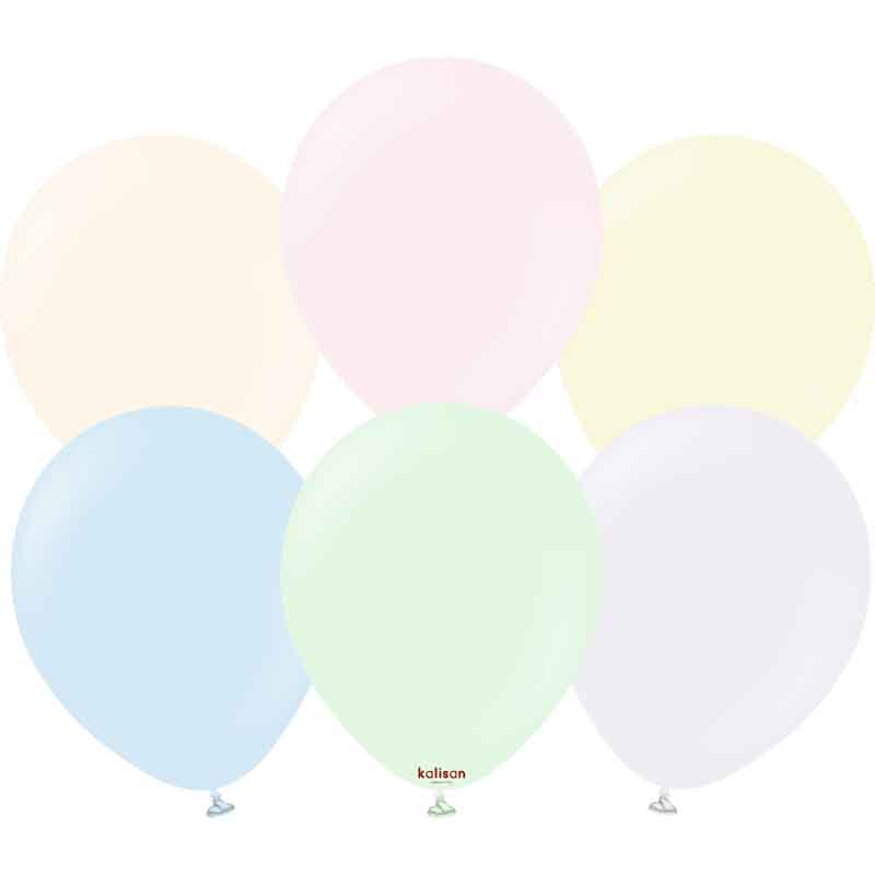 100PK 18in MACARON PALE MIX KALISAN LATEX