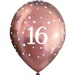 6PK 11in SPARKLING FIZZ ROSE GOLD 16TH BALLOONS
