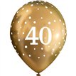 6PK 11in SPARKLING FIZZ GOLD 40TH BALLOONS