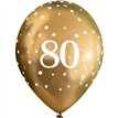 6PK 11in SPARKLING FIZZ GOLD 80TH BALLOONS