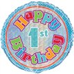 18in AGE 1 BIRTHDAY PRISM ROUND FOIL BALLOON