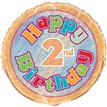 18in AGE 2 BIRTHDAY PRISM ROUND FOIL BALLOON