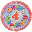 18in AGE 4 BIRTHDAY PRISM ROUND FOIL BALLOON