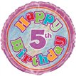 18in AGE 5 BIRTHDAY PRISM ROUND FOIL BALLOON