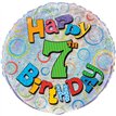 18in AGE 7 BIRTHDAY PRISM ROUND FOIL BALLOON