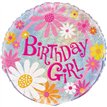 18in BIRTHDAY GIRL PRISM ROUND FOIL BALLOON