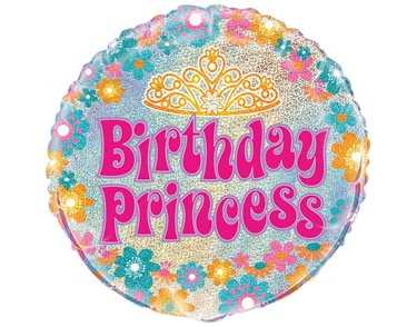 18in BIRTHDAY PRINCESS PRISM ROUND FOIL BALLOON