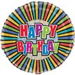 18in BIRTHDAY COLORS PRISM ROUND FOIL BALLOON