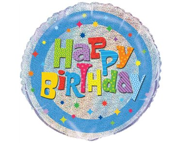 18in WACKY BIRTHDAY PRISM ROUND FOIL BALLOON