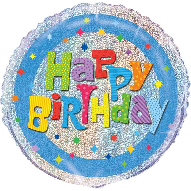 18in WACKY BIRTHDAY PRISM ROUND FOIL BALLOON