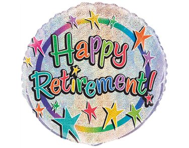18in HAPPY RETIREMENT PRISM ROUND FOIL BALLOON