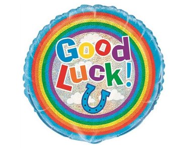 18in GOOD LUCK PRISM ROUND FOIL BALLOON