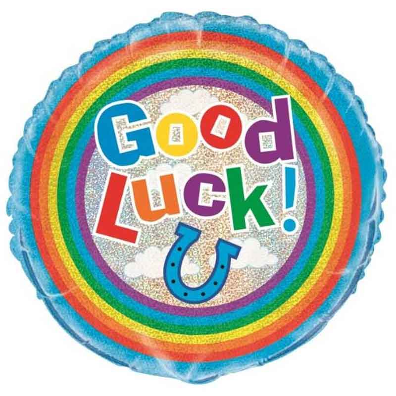 18in GOOD LUCK PRISM ROUND FOIL BALLOON