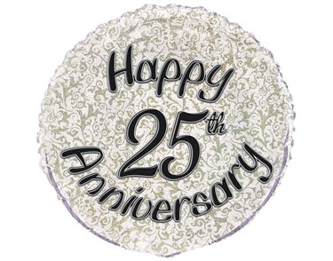 18in 25TH ANNIVERSARY PRISM ROUND FOIL BALLOON