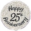 18in 25TH ANNIVERSARY PRISM ROUND FOIL BALLOON