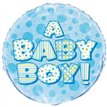 18in A BABY BOY PRISM ROUND FOIL BALLOON