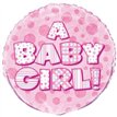 18in A BABY GIRL PRISM ROUND FOIL BALLOON