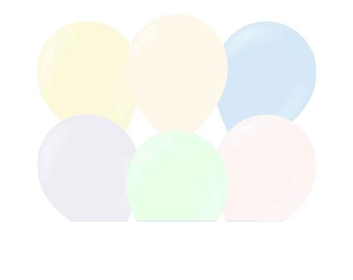 100PK 5in MACARON PALE ASSORTED KALISAN LATEX