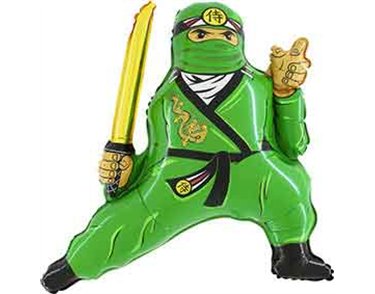 31in GREEN NINJA SHAPED FOIL BALLOON