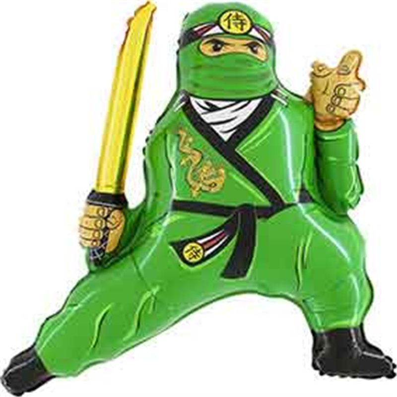31in GREEN NINJA SHAPED FOIL BALLOON