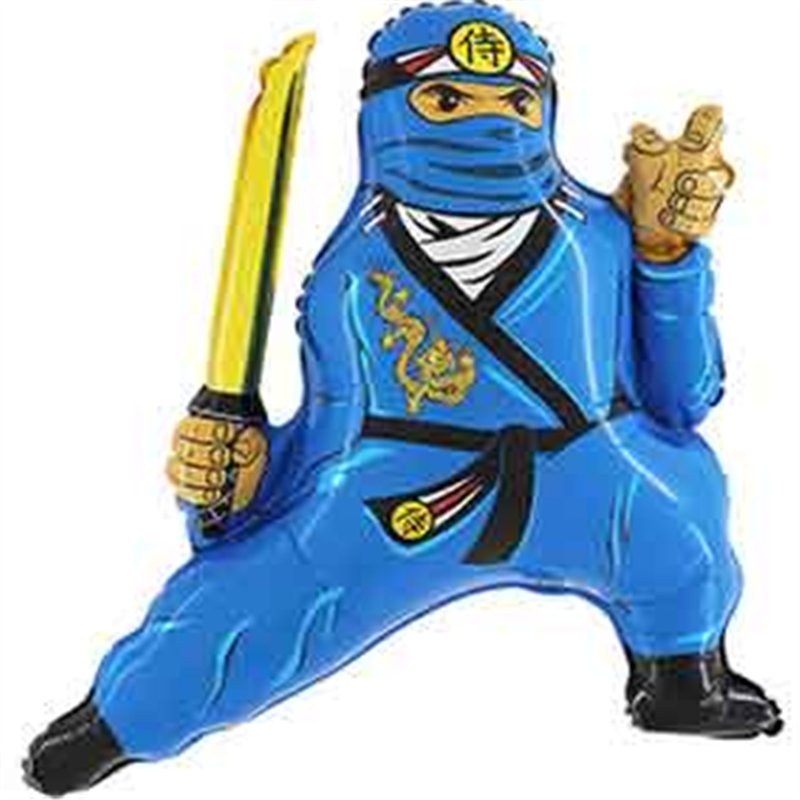 31in BLUE NINJA SHAPED FOIL BALLOON
