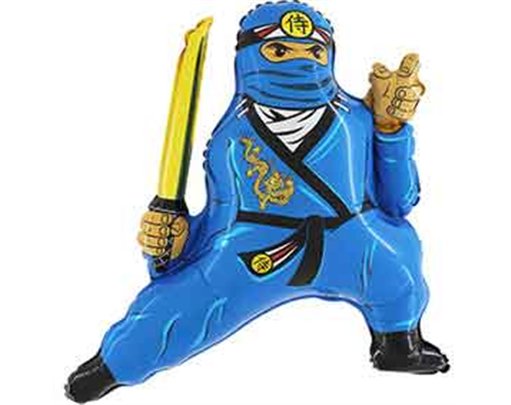31in BLUE NINJA SHAPED FOIL BALLOON