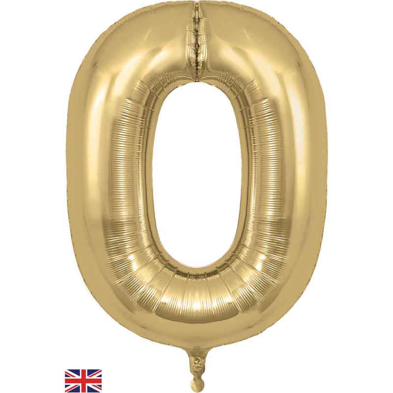 34in NUMBER 0 GOLD SILK JUMBO FOIL BALLOON