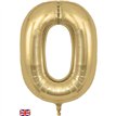 34in NUMBER 0 GOLD SILK JUMBO FOIL BALLOON