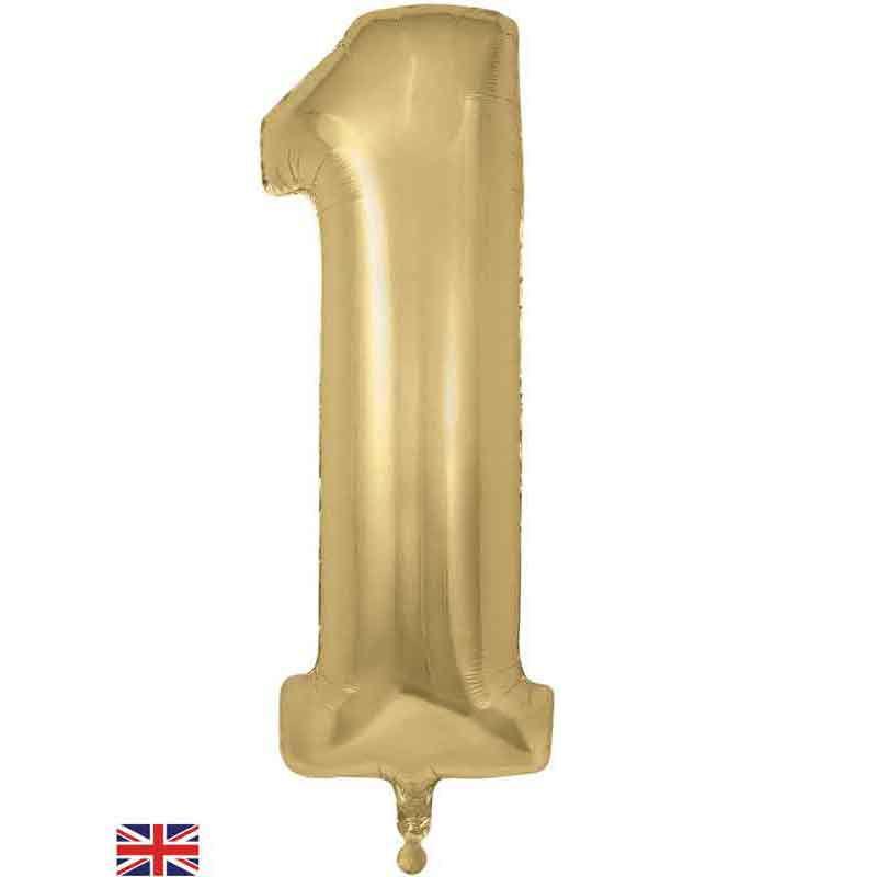 34in NUMBER 1 GOLD SILK JUMBO FOIL BALLOON
