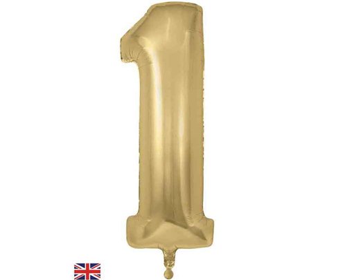 34in NUMBER 1 GOLD SILK JUMBO FOIL BALLOON