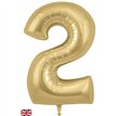 34in NUMBER 2 GOLD SILK JUMBO FOIL BALLOON